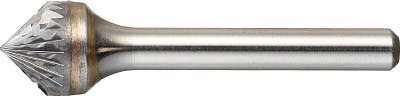 ＴＲＵＳＣＯ 超硬バー 円錐型60° Φ19Ｘ刃長17．5Ｘ軸6 ダブルカット【TB50C190】(研削研磨用品・超硬バー)【送料無料】