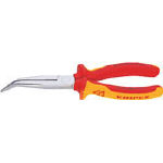 ＫＮＩＰＥＸ 絶縁1000Ｖ先曲ロングラジオペンチ 200ｍｍ【2626-200】(防爆・絶縁工具・ペンチ・ニッパ（絶縁）)【送料無料】