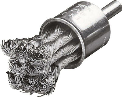 ＬＥＳＳＭＡＮＮ 軸付ノット型エンドブラシ Φ22 ステンレス線 0．25【454358】(研削研磨用品・軸付ブラシ)【送料無料】