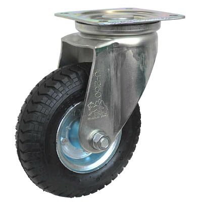シシク 空気入車輪付キャスター 自在 220ｍｍ【AIJ-2.50-4】(キャスター・特殊環境用キャスター)【送料無料】｜リコメン堂