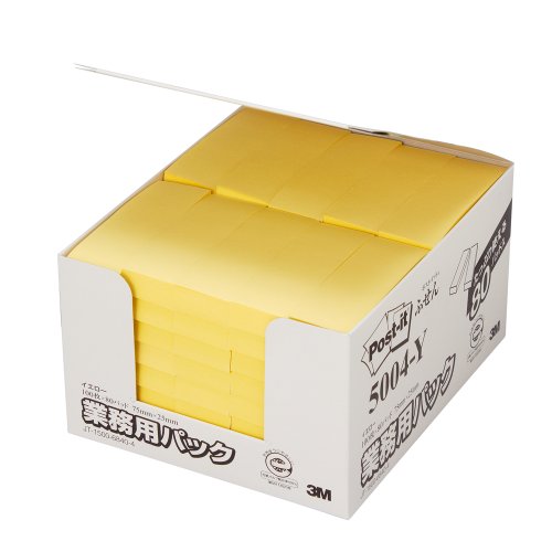ポスト・イット ふせん 75x25mm 100枚x80個 イエロー 業務用 5004-Y【送料無料】