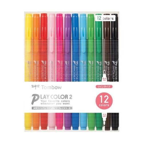 【まとめ買い10個セット】 トンボ鉛筆 プレイカラー2 12色セット 文房具 文具 水性 カラーサインペン サインペン【ポイント10倍】【送料無料】