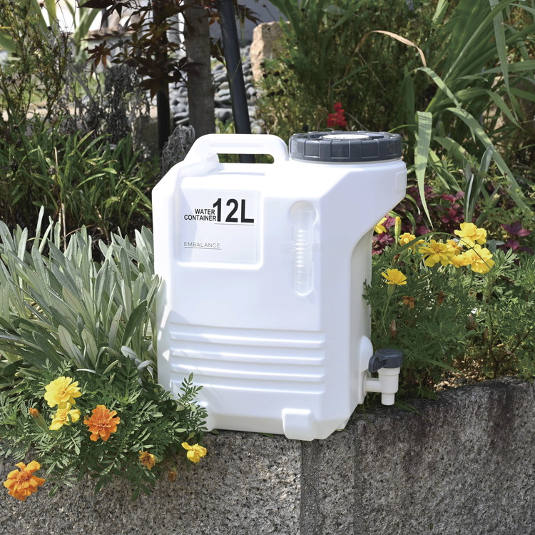 EMBALANCE エンバランス ウォーターコンテナ 12L コック付き ウォータータンク ウォータージャグ 給水タンク タンク ポリタンク アウトドア キャンプ レジャー 非常用 災害対策 備え おしゃれ(代引不可)【送料無料】