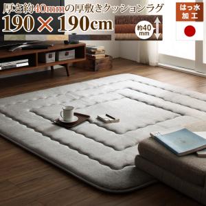 ラグ 厚み40mmのふっくら厚敷きクッションラグ 190×190cm(代引き不可)【送料無料】|リコメン堂