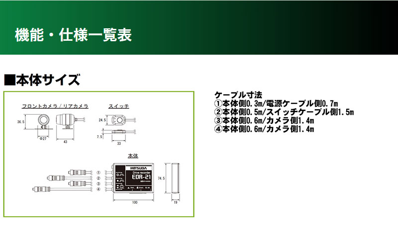 ラッピング無料】 ミツバサンコーワ バイク用 ドライブレコーダー EDR-21a 前後2カメラ microSD 32GB付属 EDRシリーズ 二輪車  ドラレコ MITSUBA pacific.com.co