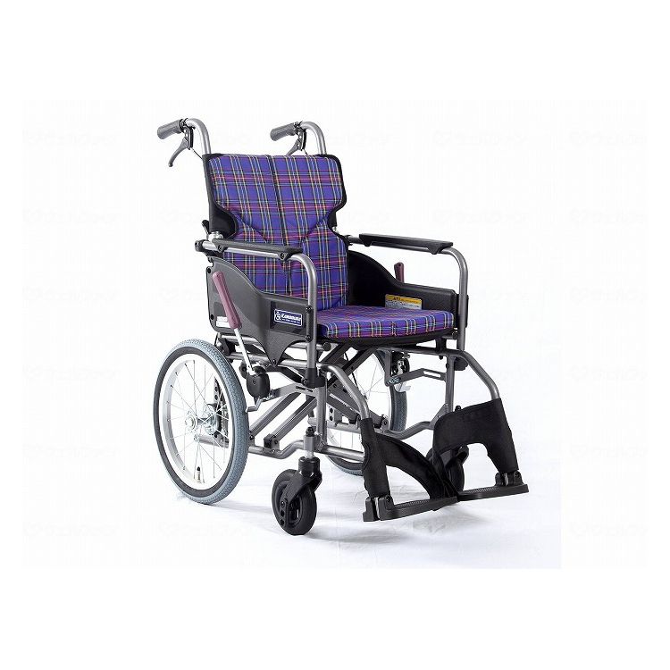 カワムラサイクル モダンAstyle 背折れ介助用 KMD-A16-40-M 紫チェック(A11) 座幅40-前座43cm 車いす 車椅子 車イス キャリー 車 移動 介護 補助(代引不可)【送料無料】｜リコメン堂