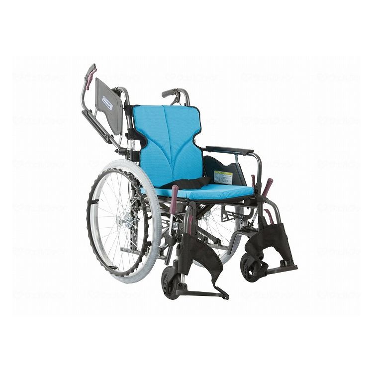 カワムラサイクル モダンBstyle 自走用 22インチ中・高床 ライトブルー(NO.83) 座幅38-前座45cm 車いす 車椅子 車イス キャリー 車 移動 介護 補助(代引不可)【送料無料】|リコメン堂
