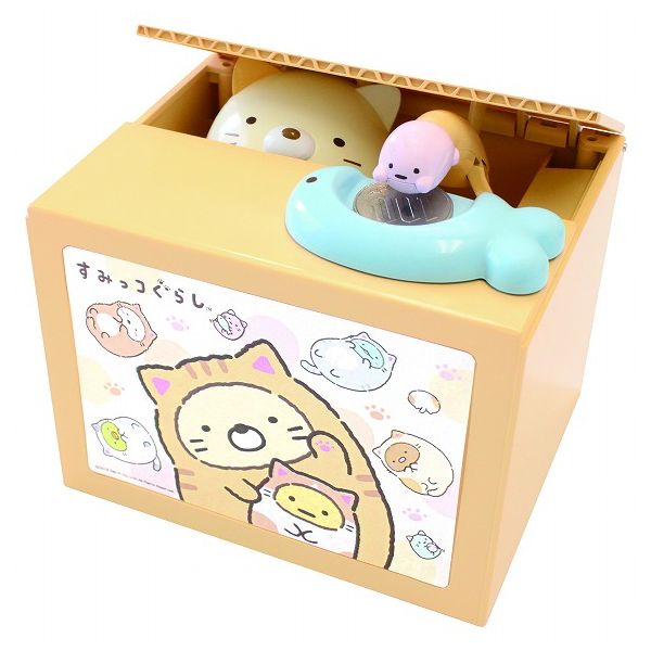 楽天市場】すみっコぐらしバンク ねこ シャイン お金を置くと猫が取る