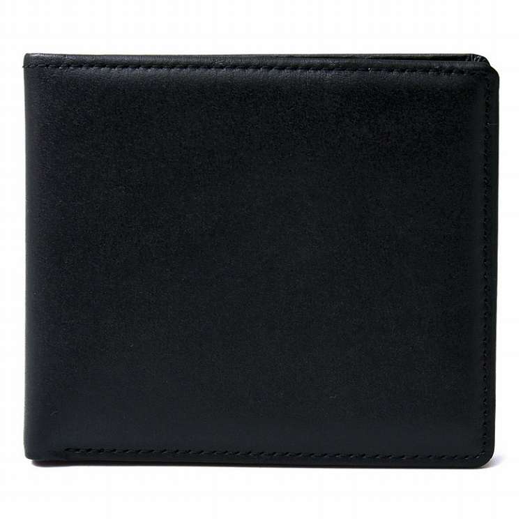 良品工房 日本製牛革二つ折り財布ブラック K18-245(代引不可)【ポイント10倍】【送料無料】