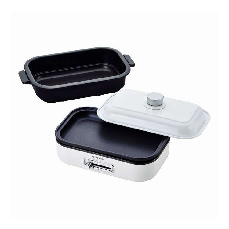 HOMESWAN 温度調節付きソロホットプレート 鍋付き SHP-08(PP) プレゼント ギフト お祝い(代引不可)【送料無料】【ポイント10倍】