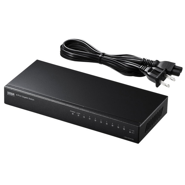 サンワサプライ Giga対応スイッチングハブ(8ポート)ループ検知機能つき LAN-GIGAH8L【送料無料】 (代引不可)｜リコメン堂