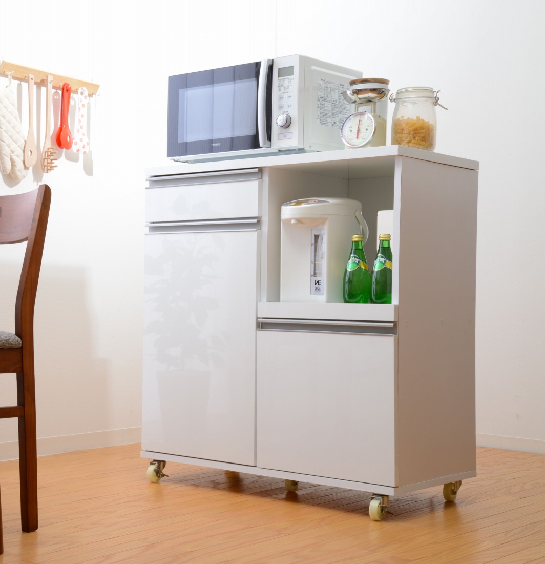 キッチンカウンター   食器棚   レンジ台 W90×D50.5×H110.5 幅90］国産 キッチンカウンター 完成品 食器棚 キッチンボード