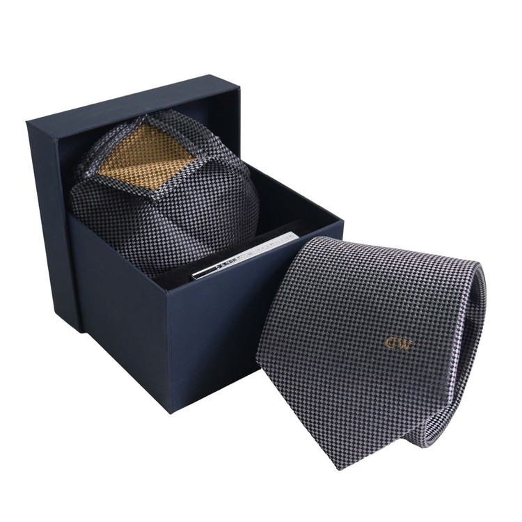 ダニエルウェリントン ネクタイ&タイバー&カフス 3点セットGRAY DW02800002(代引不可)【送料無料】 8,268円
