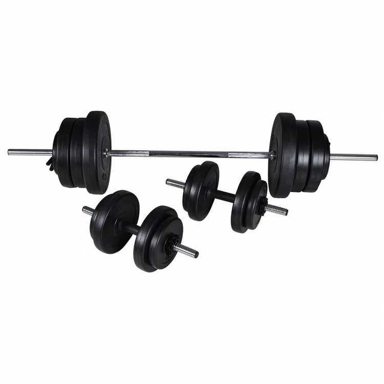 vidaXL バーベル&ダンベル2点セット 60.5kgスポーツグッズ エクササイズ&フィットネス ウエイトリフティング フリーウェイト(代引不可)