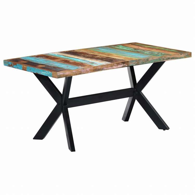 vidaXL ダイニングテーブル 160x80x75cm 無垢の再生木材家具 テーブル キッチン・ダイニングルームテーブル(代引不可) 28,410円