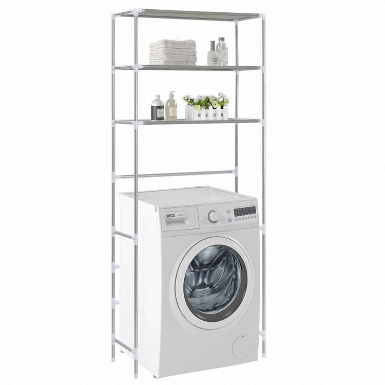 vidaXL 洗濯機上収納ラック 3段 シルバー 69x28x169cmホーム&ガーデン バスルーム用品 タオルラック・ホルダー(代引不可)