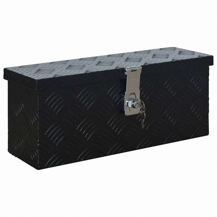vidaXL アルミボックス 485x140x200mm 黒色ハードウェア ハードウェアアクセサリ 工具収納・整理整頓 ツールボックス(代引不可)