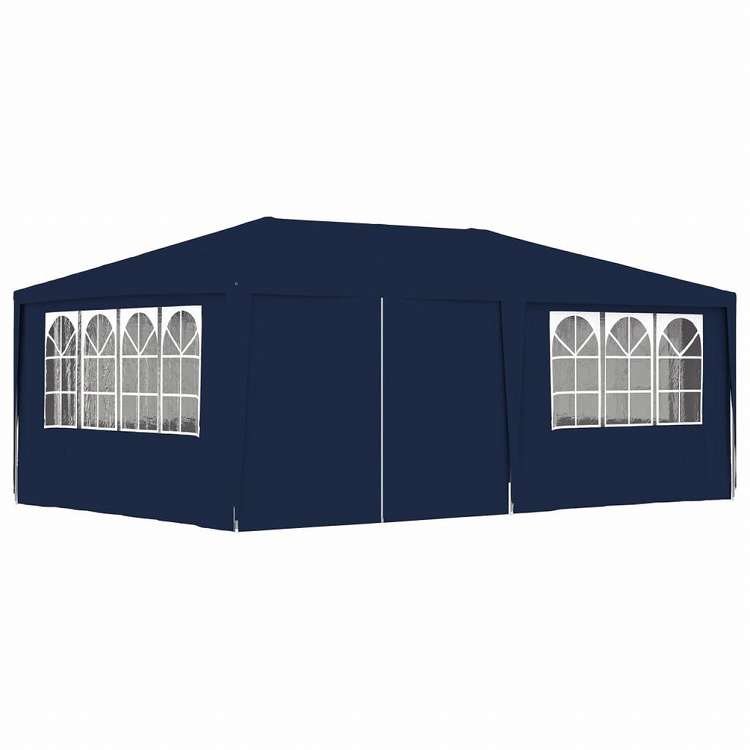 vidaXL プロ仕様 パーティーテント 側壁付き 4x6m ブルー 90g/m2ホーム&ガーデン 芝&ガーデン アウトドアリビング アウトドアストラクチャー キャノピー・ガゼボ(代引不可)