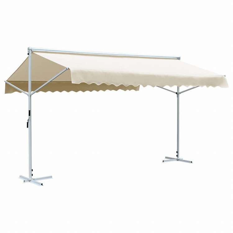 vidaXL 自立型オーニング 500&times;300cm クリームホーム&ガーデン 芝&ガーデン アウトドアリビング 屋外用傘・サンシェード(代引不可)｜リコメン堂 41,906円