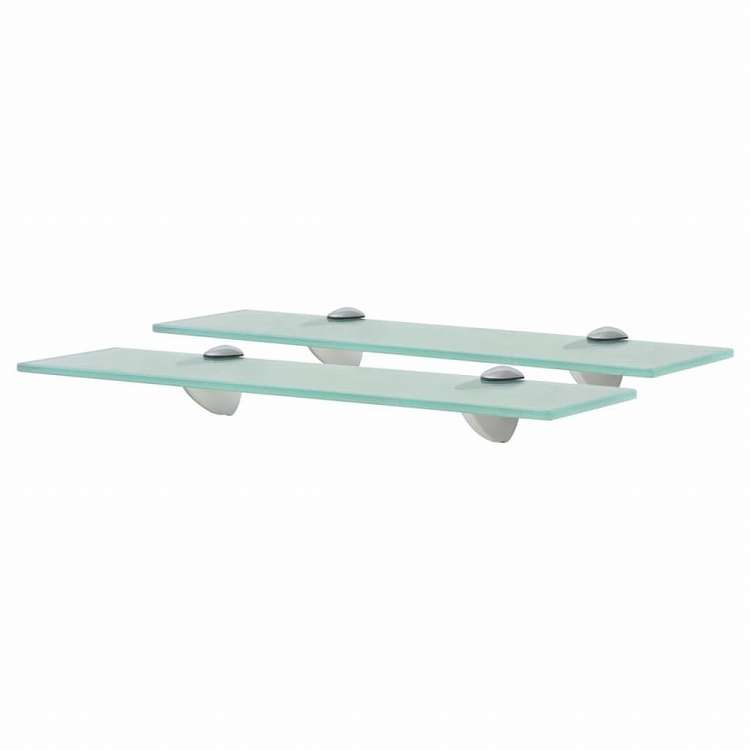 vidaXL 壁掛け棚 2点 ガラス 40x10 cm 8 mm (243755x2)家具 棚 壁面収納棚・壁面ラック(代引不可)