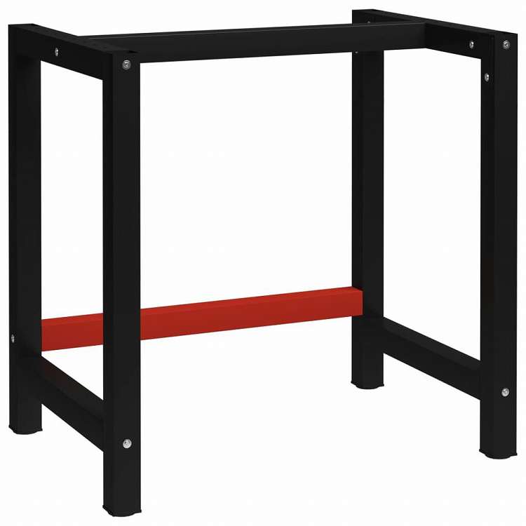 vidaXL ワークベンチ用フレーム 金属製 80x57x79cm ブラック&レッド家具 テーブル用品 テーブル脚(代引不可)