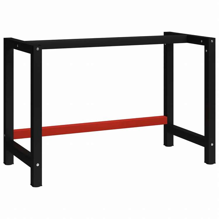 vidaXL ワークベンチ用フレーム 金属製 120x57x79cm ブラック&レッド家具 テーブル用品 テーブル脚(代引不可)