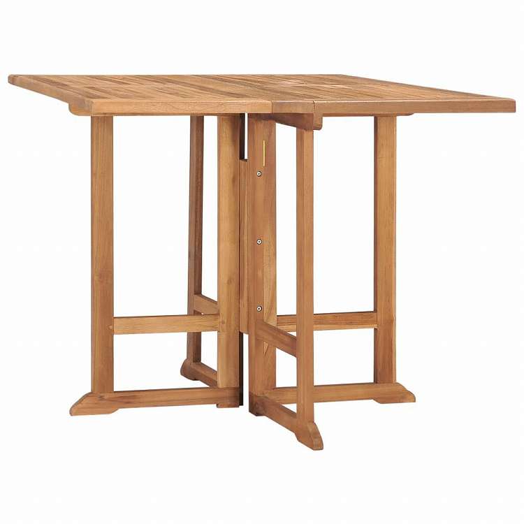 vidaXL 折りたたみガーデンダイニングテーブル 90x90x75 cm チーク無垢材家具 アウトドア家具 アウトドアテーブル(代引不可)