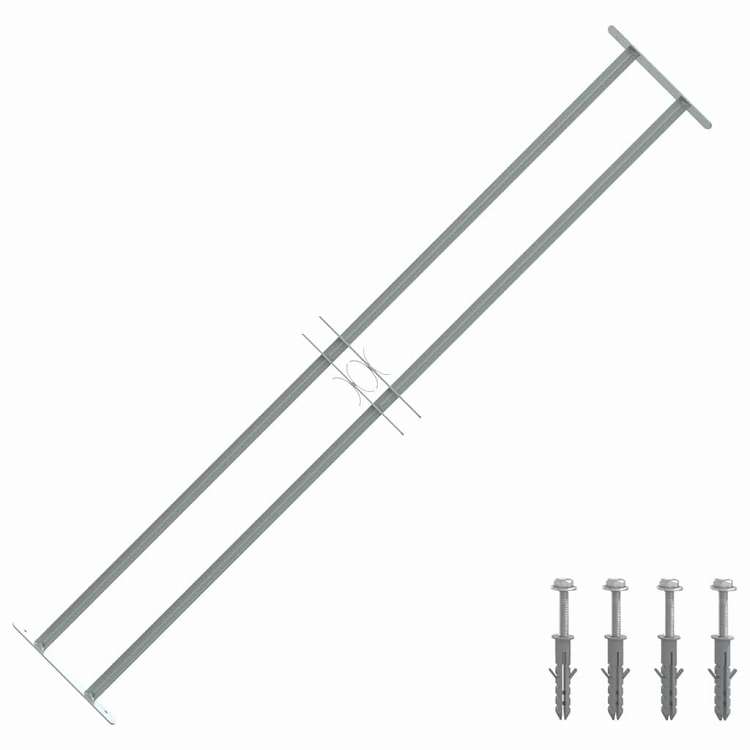 vidaXL 防犯用 窓格子 調節可能 クロスバー2本付き 1000-1500mm ハードウェア 建築資材 窓