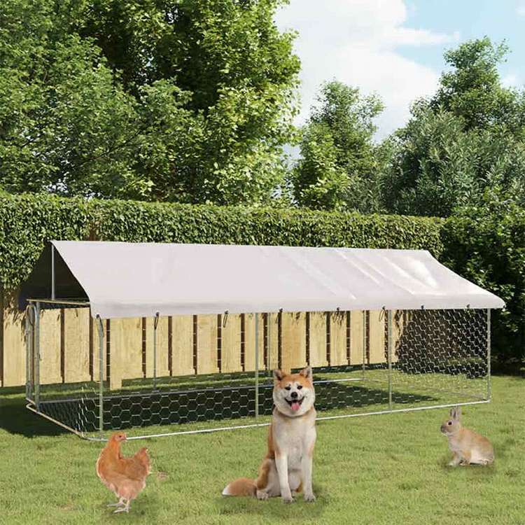 vidaXL 屋外用犬小屋 屋根付き 400x200x150cm動物&ペット用品 ペット用品 犬用品 犬小屋・ドッグラン(代引不可)｜リコメン堂 21,021円
