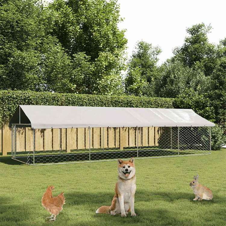vidaXL 屋外用犬小屋 屋根付き 600x200x150cmAnimals & Pet Supplies ペット用品 犬用品 犬小屋・ドッグラン(代引不可)｜リコメン堂
