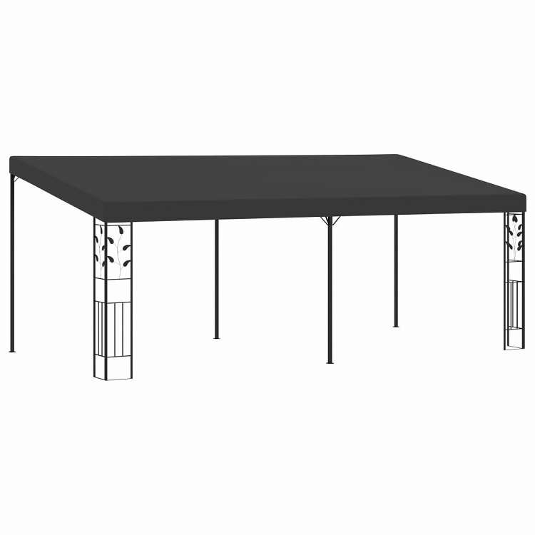 vidaXL 壁面取付型 ガゼボ 6x3x2.5m アントラシート ホーム&ガーデン 芝&ガーデン アウトドアリビング アウトドアストラクチャー キャノピー・ガゼボ|リコメン堂
