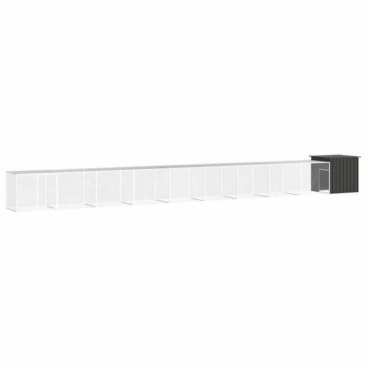 vidaXL チキンケージ アントラシート 1000x91x100 cm 亜鉛メッキ鋼動物&ペット用品 ペット用品 小動物用品 小動物 飼育・ケージ(代引不可)