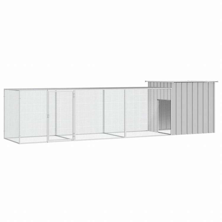 vidaXL チキンケージ グレー 400x91x100 cm 亜鉛メッキ鋼動物&ペット用品 ペット用品 小動物用品 小動物 飼育・ケージ(代引不可)