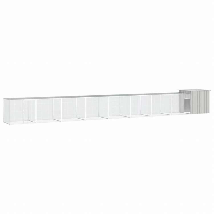 vidaXL チキンケージ グレー 900x91x100 cm 亜鉛メッキ鋼動物&ペット用品 ペット用品 小動物用品 小動物 飼育・ケージ(代引不可)