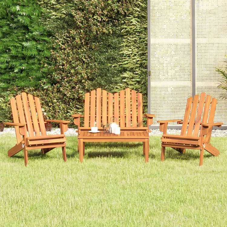 vidaXL アディロンダックガーデンラウンジ4点セット アカシア無垢材家具 アウトドア家具 屋外家具セット(代引不可) 37,137円