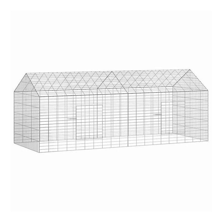 vidaXL ウサギケージ シルバー 400 x 78 x 78 cm 亜鉛めっき鋼 動物&ペット用品 ペット用品 小動物用品 小動物 飼育・ケージ(代引不可)【送料無料】