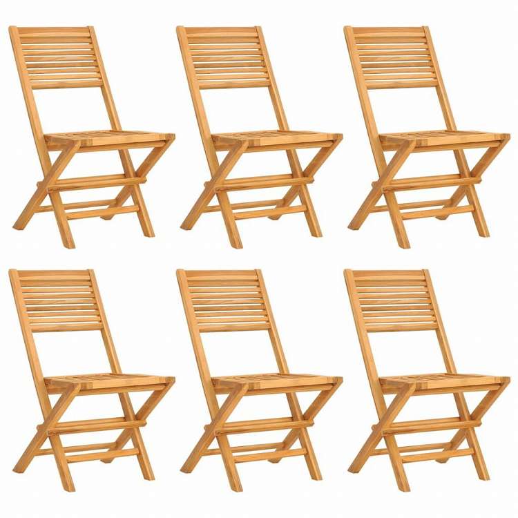 vidaXL 折りたたみガーデンチェア 6点 47x62x90 cm チーク無垢材家具 アウトドア家具 屋外椅子 アウトドアベンチチェア(代引不可)