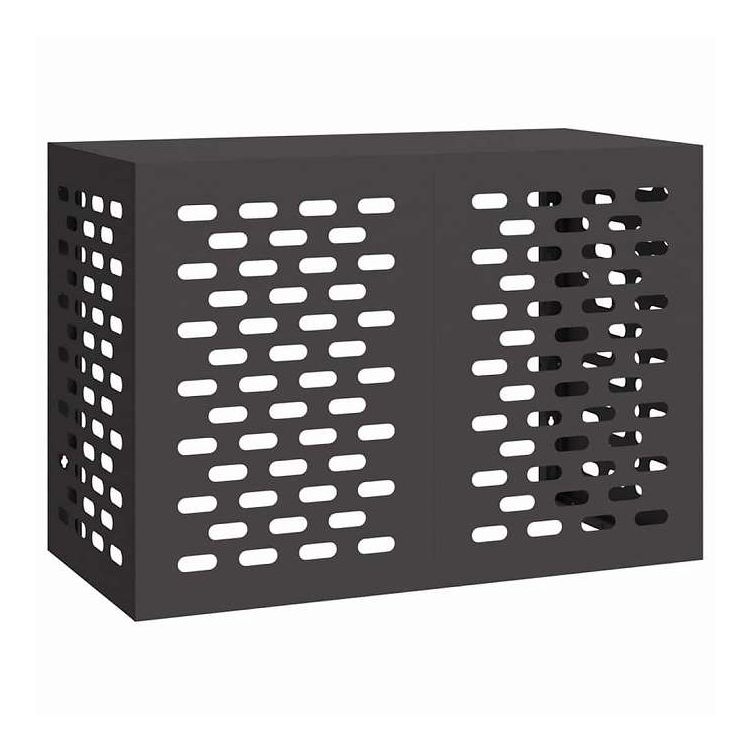 vidaXL エアコンカバー ブラック 100 x 50 x 70 cm スチール ホーム&ガーデン 家電用アクセサリ エアコン用品 Air Conditioner Covers(代引不可)【送料無料】