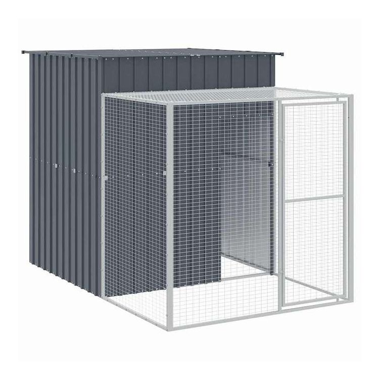 vidaXL 鶏小屋(ラン付き) アンスラサイト 165x251x181 cm 亜鉛メッキ鋼 動物&ペット用品 ペット用品 小動物用品 小動物 飼育・ケージ(代引不可)|リコメン堂