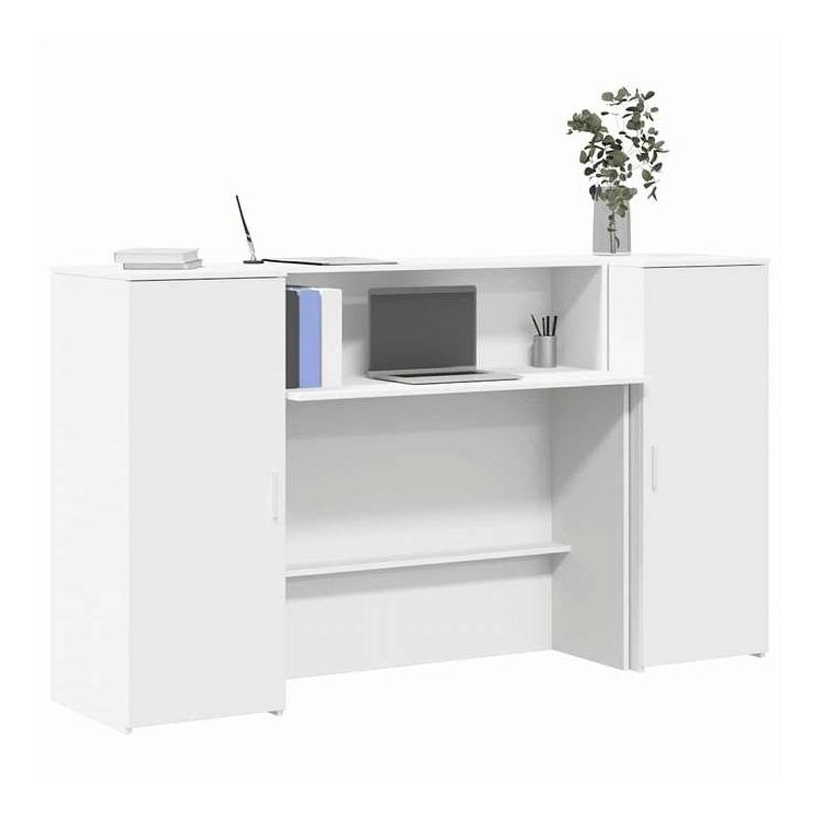 vidaXL 受付デスク ホワイト 180x50x103.5 cm エンジニアードウッド 家具 オフィス家具 デスク(代引不可)【送料無料】