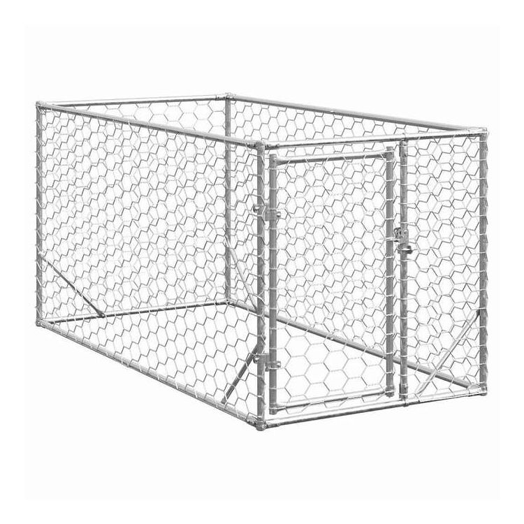 vidaXL 屋外用犬小屋 ドア付き 2x1x1 m 亜鉛メッキ鋼 動物&ペット用品 ペット用品 犬用品 ドッグハウス(代引不可)【送料無料】