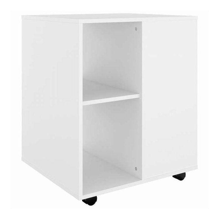vidaXL ローリングキャビネット ホワイト 60x53x72 cm エンジニアードウッド 家具 キャビネット&収納 収納キャビネット・ロッカー(代引不可)｜リコメン堂