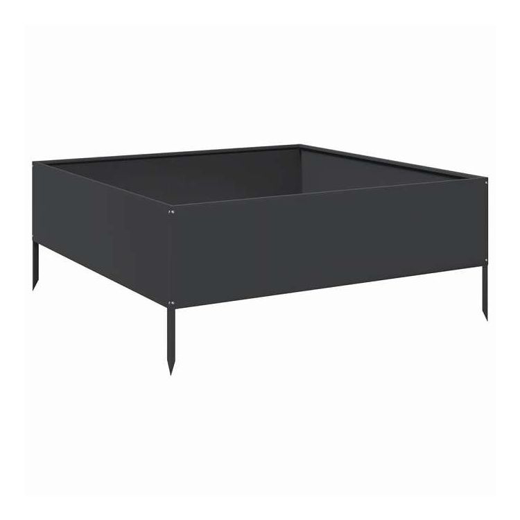 vidaXL ガーデンレイズドベッド ブラック 100x100x25 cm スチール ホーム&ガーデン 芝&ガーデン ガーデニング 鉢植え・プランター(代引不可)【送料無料】