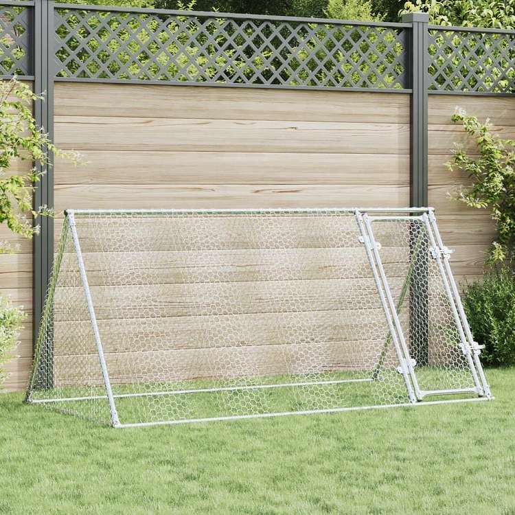 vidaXL 鶏小屋 シルバー 200x105x91 cm 亜鉛メッキ鋼動物&ペット用品 ペット用品 小動物用品 小動物 飼育・ケージ(代引不可)