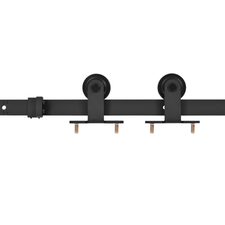 vidaXL スライド式ドア SKIEN 金具キット 183cm スチール製 ブラックハードウェア建築資材ドア用品(代引不可)