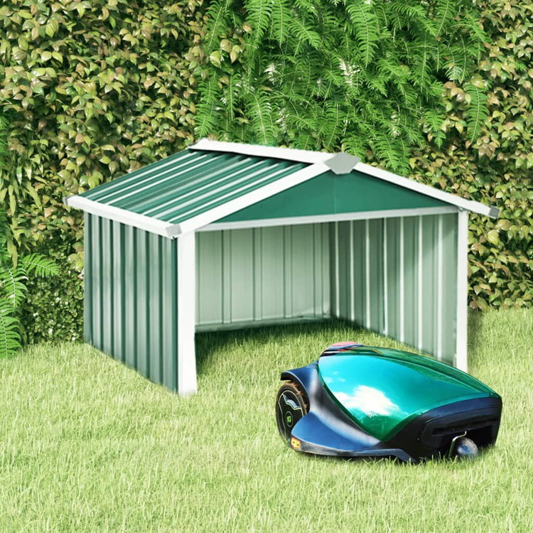 vidaXL ガーデン ロボット芝刈り機 小屋 92×97×63cm 亜鉛メッキ鋼 グリーン 芝 ガーデン アウトドアリビング アウトドアストラクチャー 日除け ガレージ カーポート(代引不可)|リコメン堂