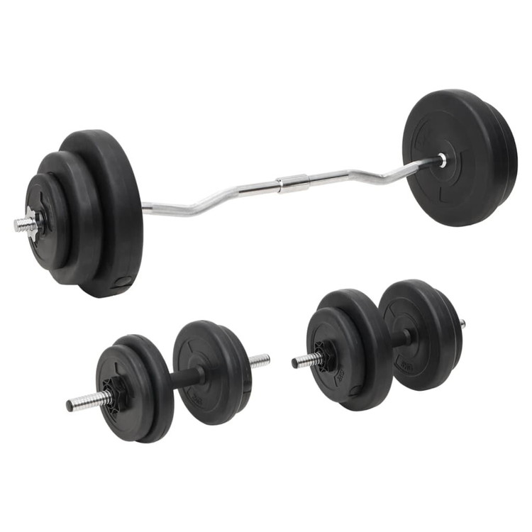 vidaXL バーベル ダンベル プレートセット付 60kg スポーツグッズ エクササイズ フィットネス ウエイトリフティング フリーウェイト(代引不可)