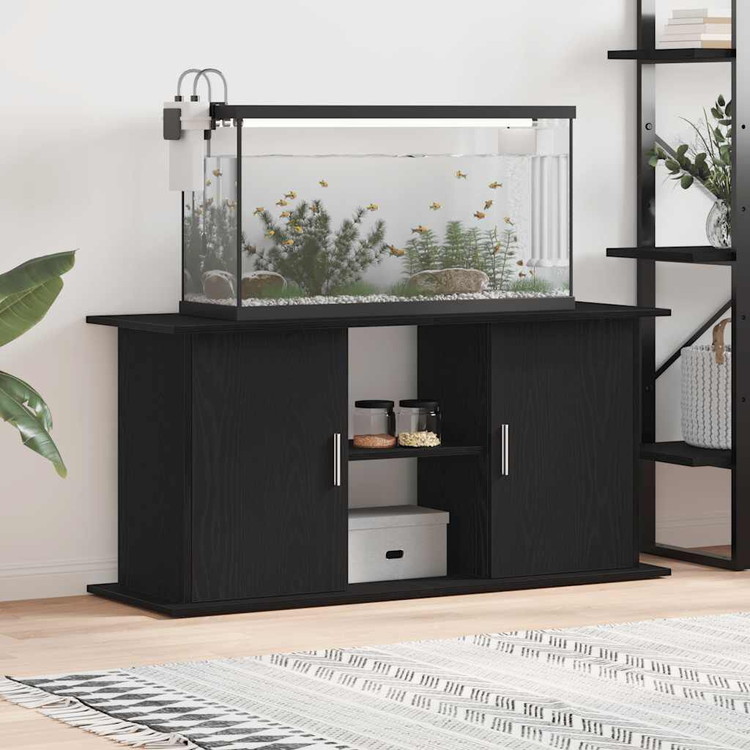 vidaXL 水槽スタンド ブラックオーク 121×41×58cm エンジニアードウッド 動物 ペット用品 ペット用品 魚用品 Aquarium Stands(代引不可)
