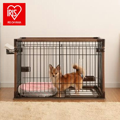 サークル ゲージ 犬 犬用 オープンウッディサークル OPWS-960 ケージ ペットサークル ペットゲージ 室内ゲージ 木目調 トレー付 ダークブラウン アイリスオーヤマ【送料無料】