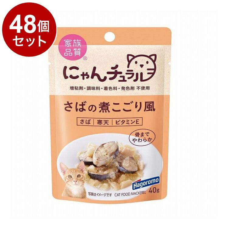 【48個セット】 はごろもフーズ にゃんチュラルパウチ さばの煮こごり風 40g【送料無料】